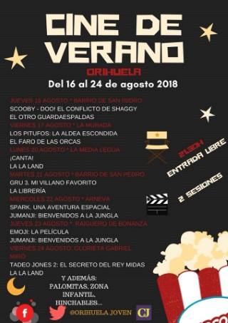 Cine de Verano en Orihuela 2018