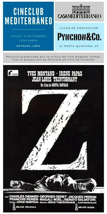 Cineclub Mediterráneo: Película proyectada 'Z' de Costa Gavras
