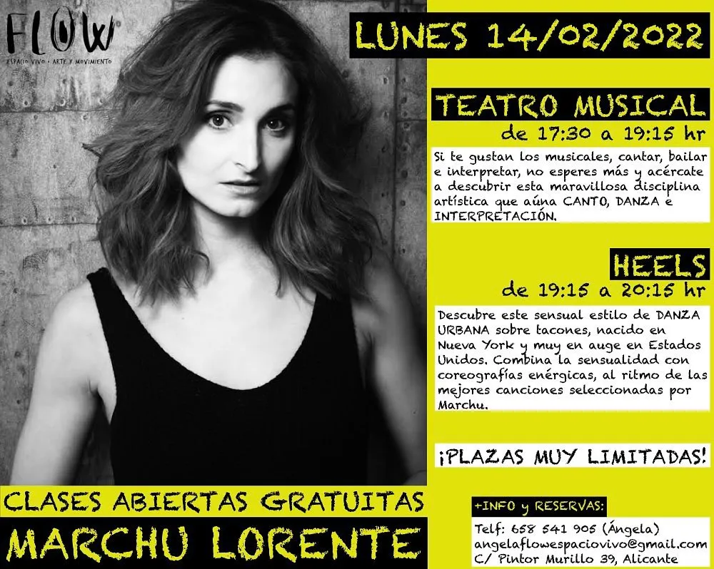 Clases abiertas gratuitas de Teatro Musical con Marchu Lorente