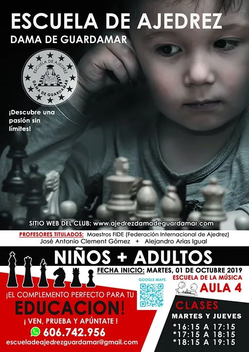 Clases de ajedrez en el AULA 4 de Escuela de la Música