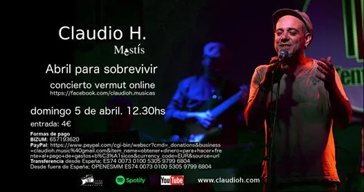 Claudio H. - abril para sobrevivir. Concierto online