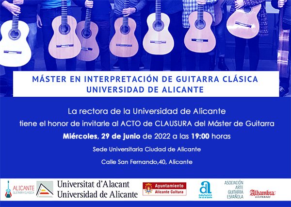 Clausura Máster Guitarra Universidad Alicante