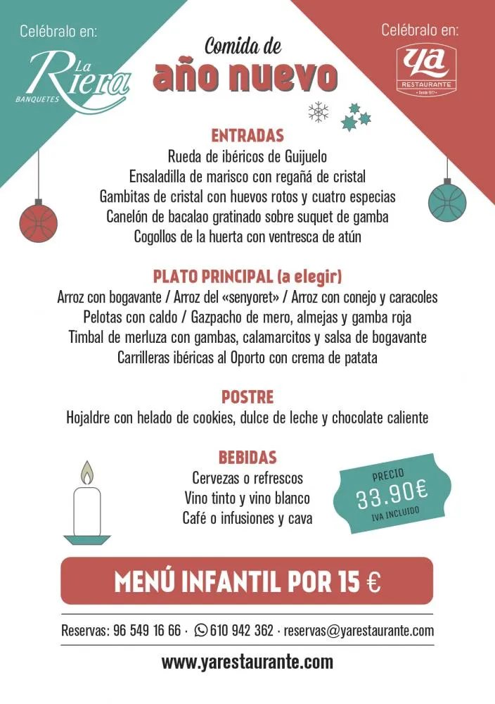 Comida de Año Nuevo en Restaurante Ya