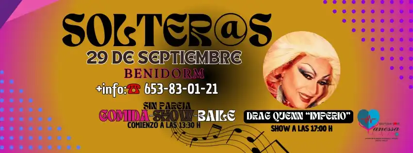 Comida Solteros y Solteras en Benidorm + Show + Baile