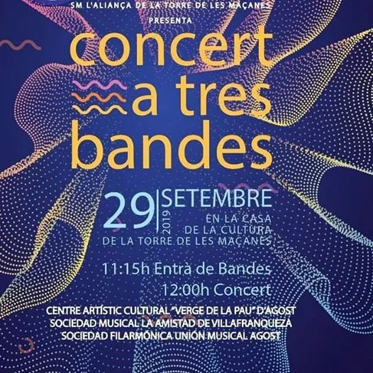 Concert a tres Bandes.100 Aniversario SM L'Aliança Torremanzanas