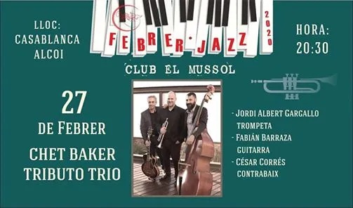 Concert "Chet Baker Tributo Trio" dijous 27 de febrer