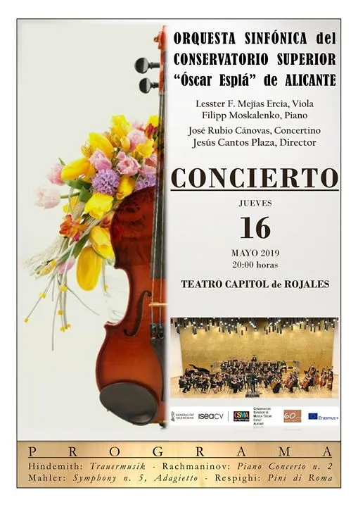 Concierto a cargo de la Orquesta Sinfónica del Conservatorio Superior "Óscar Esplá" de Alicante en Rojales