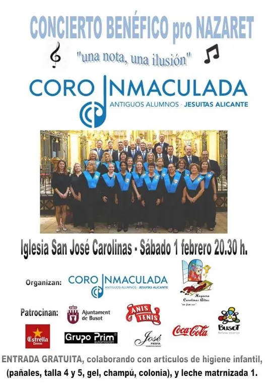 Concierto benéfico pro Nazaret "una nota, una ilusión" Coro Inmaculada