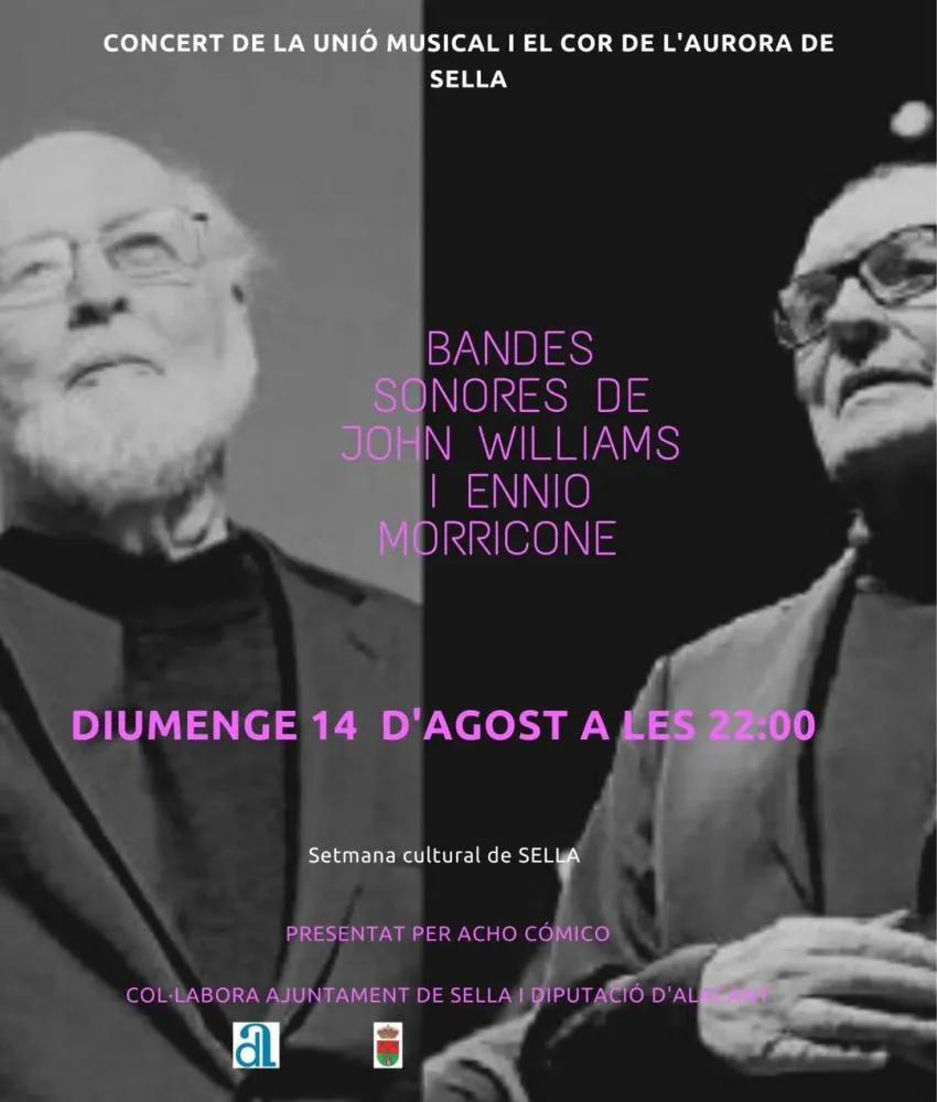 Concierto de bandas sonoras de Jonh Williams y Ennio Morricone en Sella