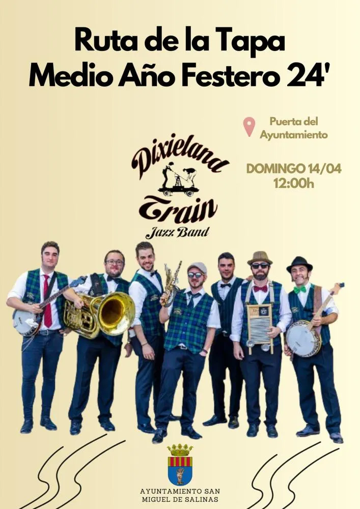 Concierto de Dixieland Train + Ruta de la Tapa Medio Año Festero 2024 Ayuntamiento de San Miguel de Salinas 2024