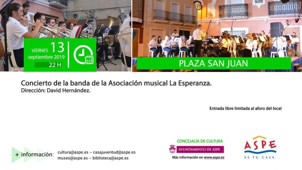 Concierto de la banda de la Asociación musical La Esperanza en Aspe