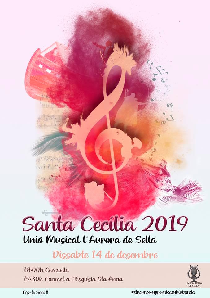 Concierto de Santa Cecília de la Unió Musical L'Aurora de Sella