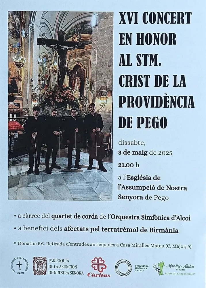 Concierto en honor al Santísimo Cristo de la Providencia de Pego