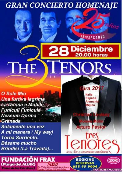 Concierto Homenaje a "The 3 tenors" en Fundación Frax