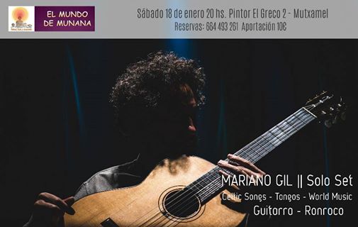 Concierto Mariano Gil: música Celta, Tangos y Música del Mundo