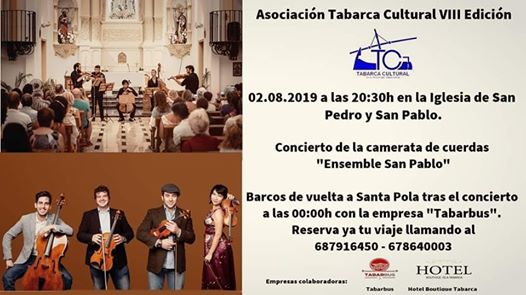 Concierto Música Clásica Ensemble San Pablo en Tabarca