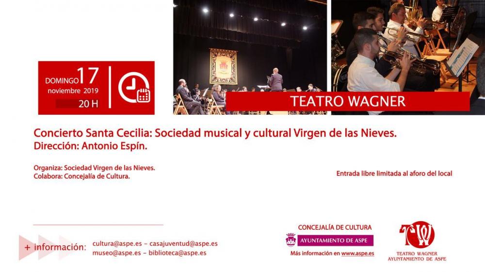 Concierto Santa Cecilia: Sociedad musical y cultural Virgen de las Nieves en Aspe
