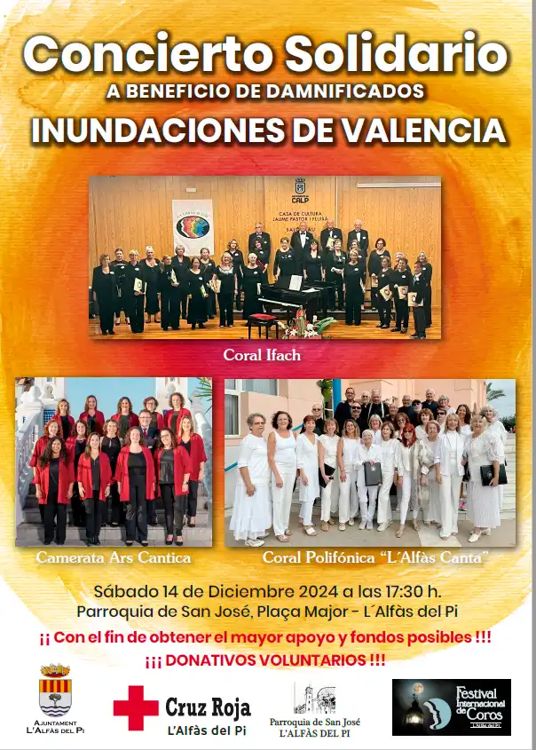 Concierto Solidario a beneficio de los damnificados por la Dana por La Coral de l'Alfàs