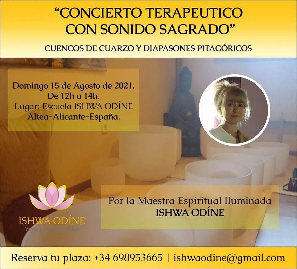 Concierto terapéutico con sonido sagrado de cuencos de cuarzo y diapasones pitagóricos