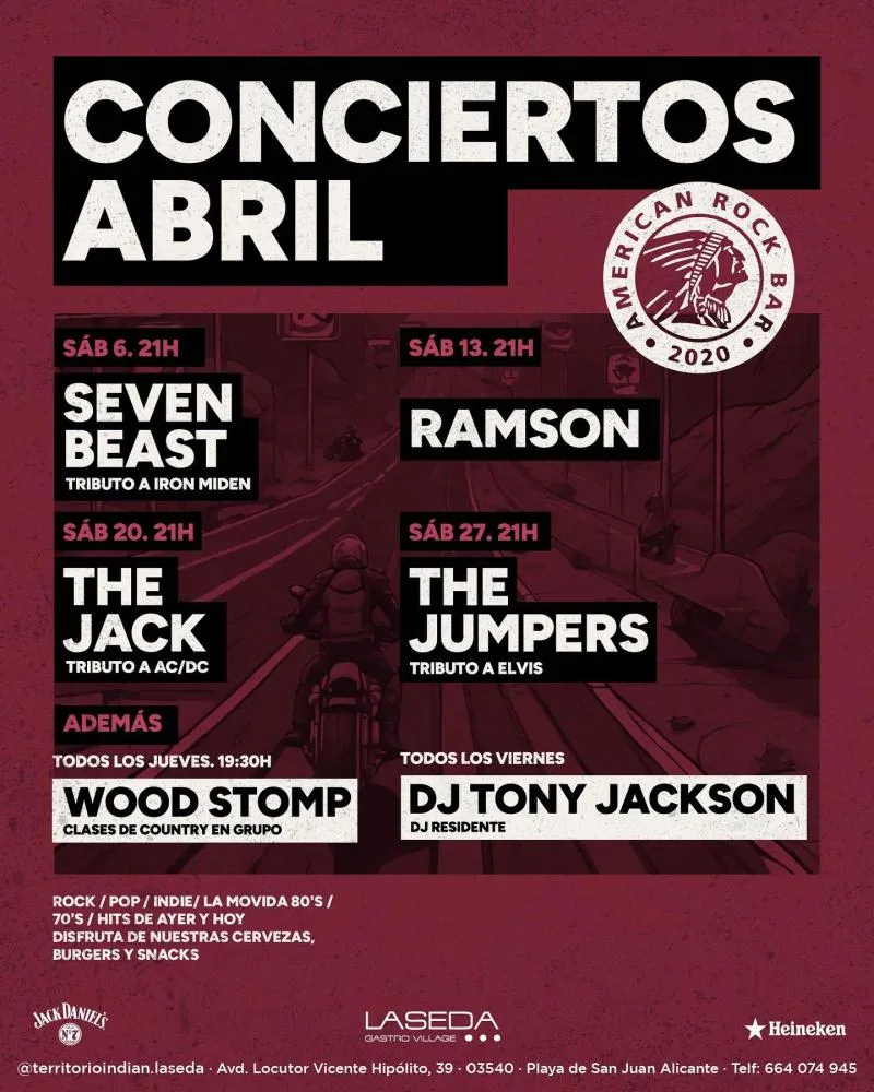 Conciertos Abril Indian American Rock Bar