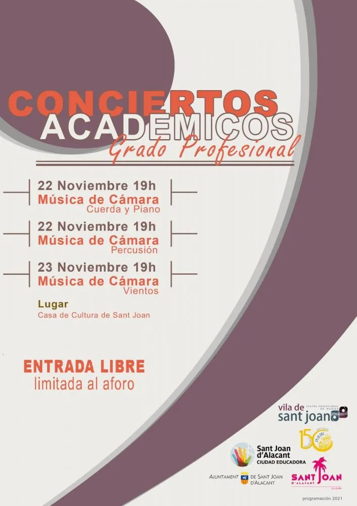 Conciertos académicos. Grado profesional