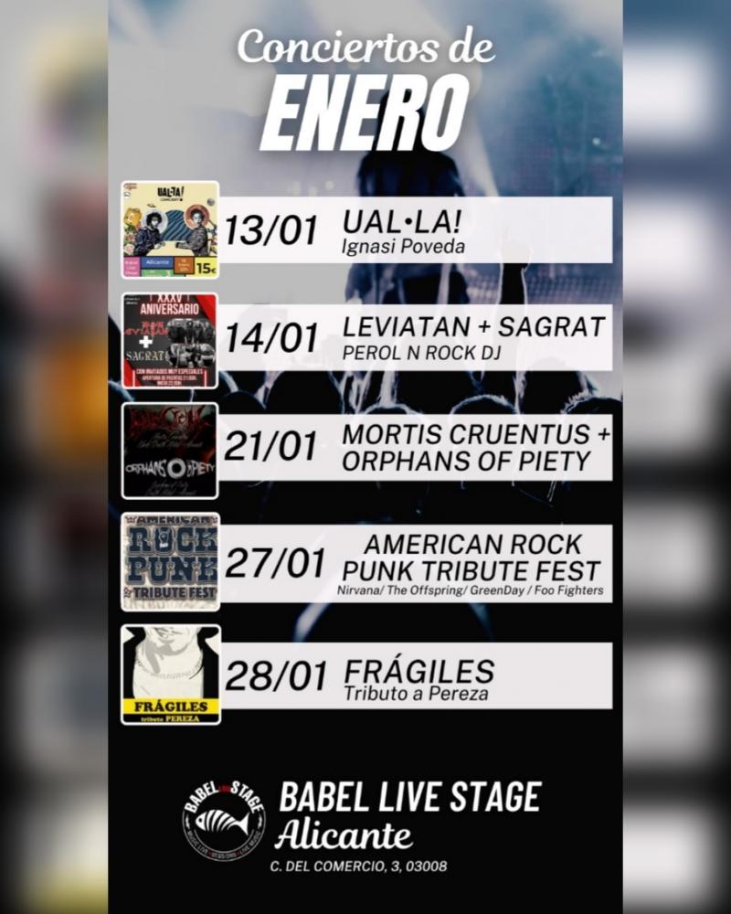 Conciertos de Enero en Babel Live Stage