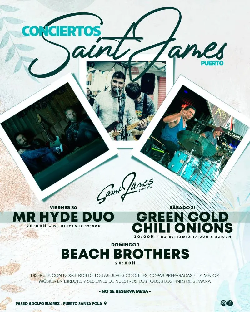 Conciertos de Mr. Hyde Dúo - Green Cold - Chili Onions - Beach Brothers