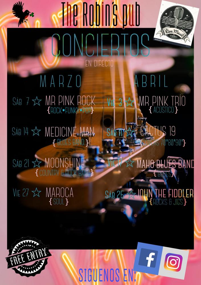 Conciertos en The Robin's Pub Marzo - Abril 2020