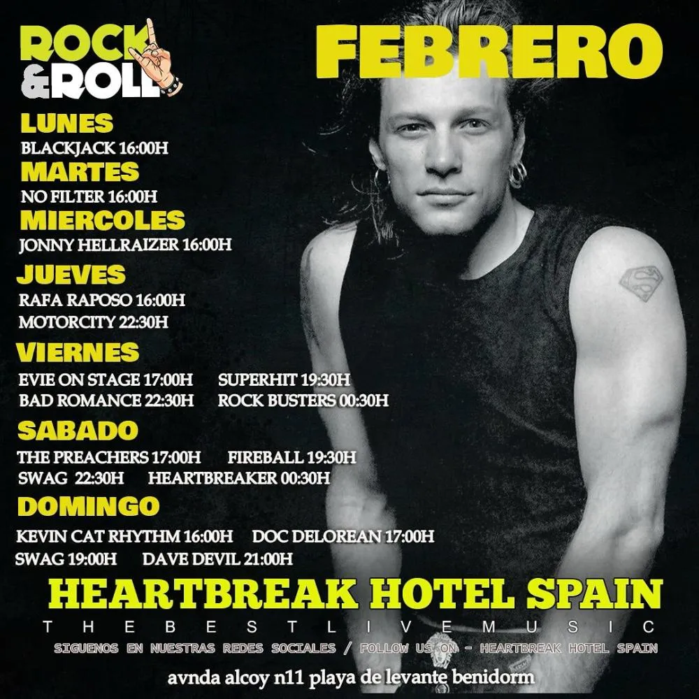 Conciertos Hearkbreak Hotel Febrero 2024