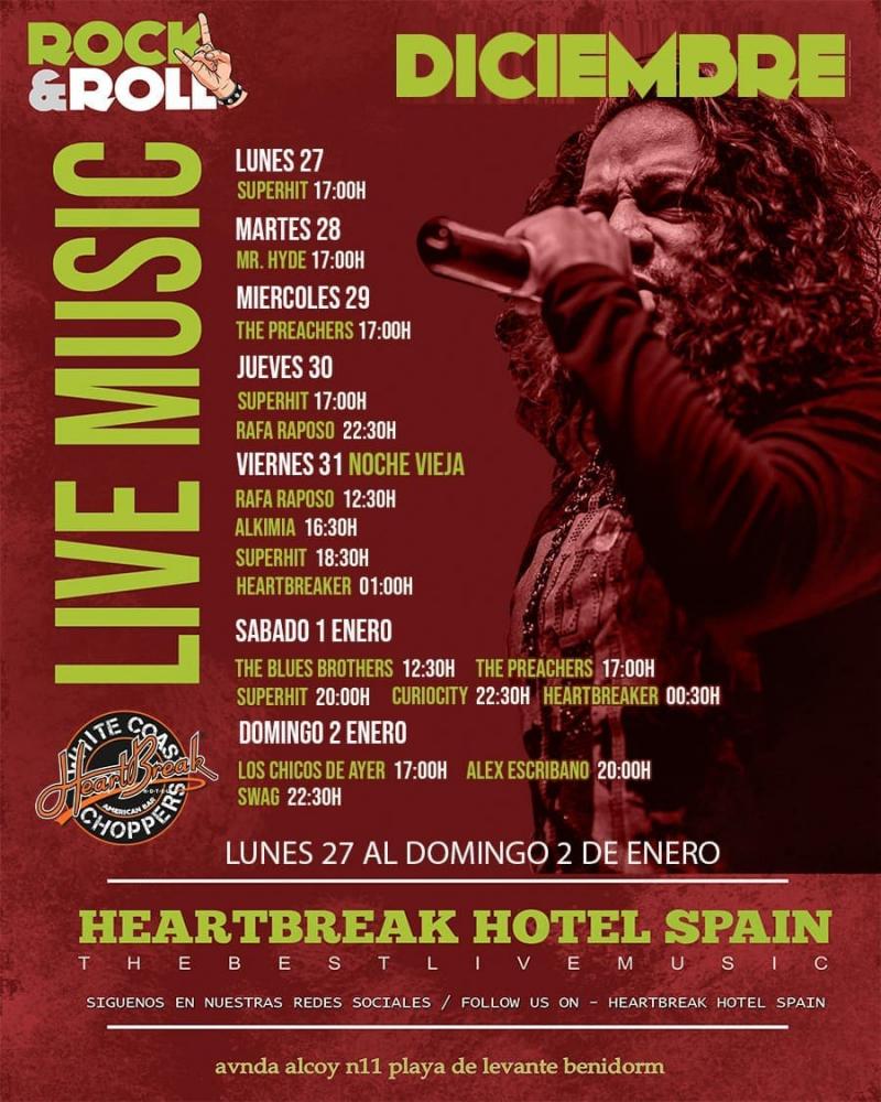 Conciertos Heartbreak Hotel Spain Fin de año 2021 - 2022