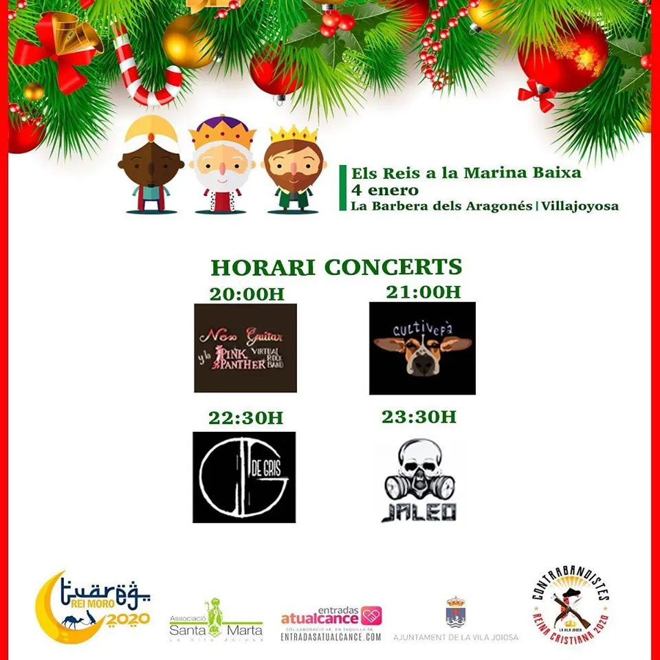 Conciertos Reyes Magos 2020 en Villajoyosa