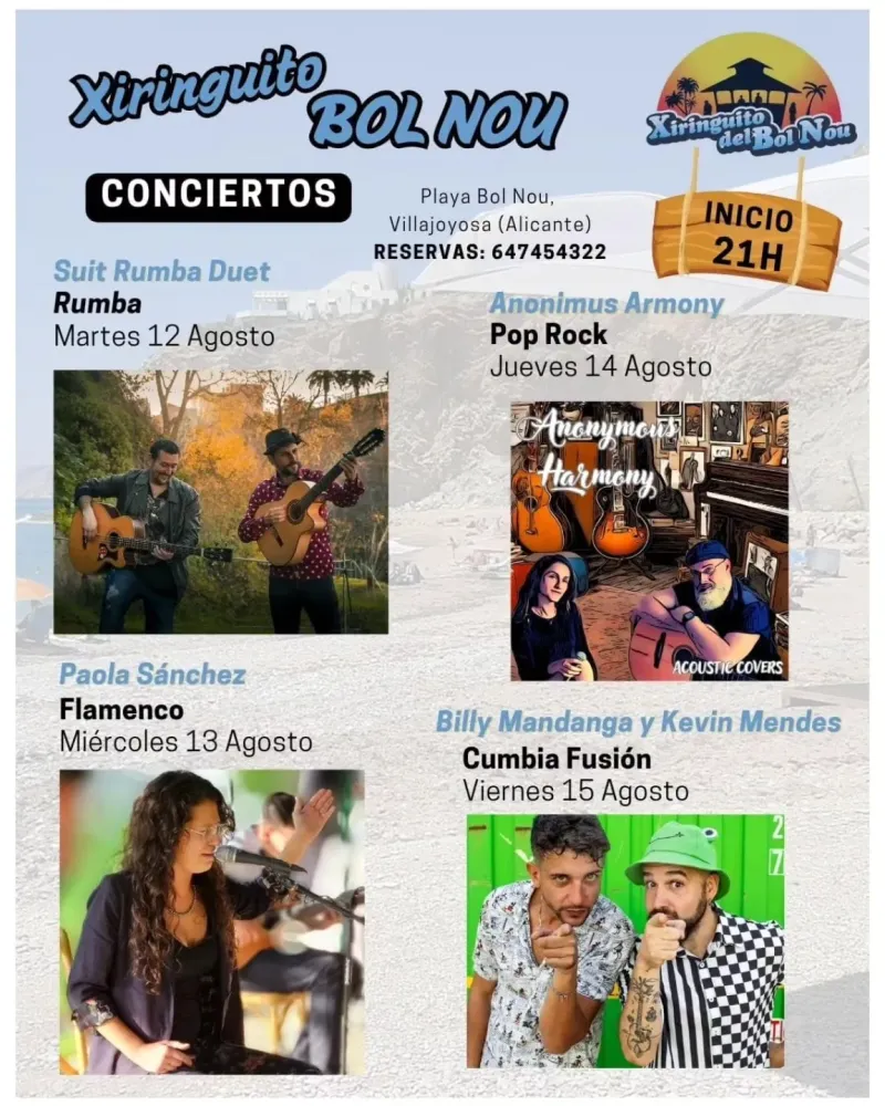 Conciertos Xiringuito del Bol Nou