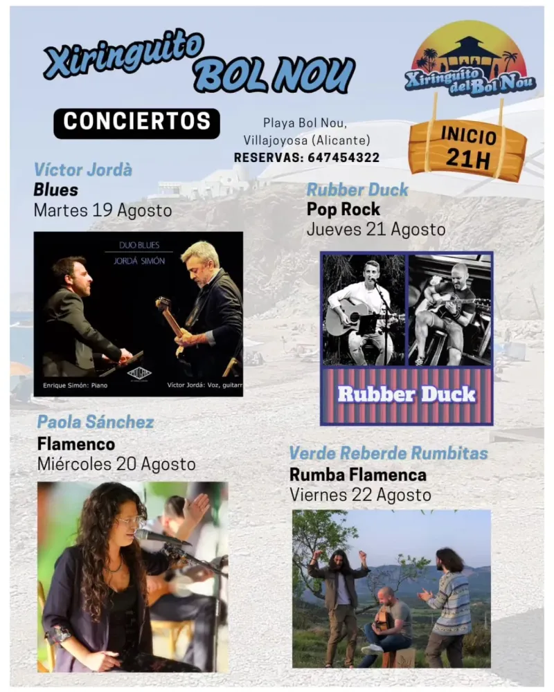 Conciertos Xiringuito del Bol Nou