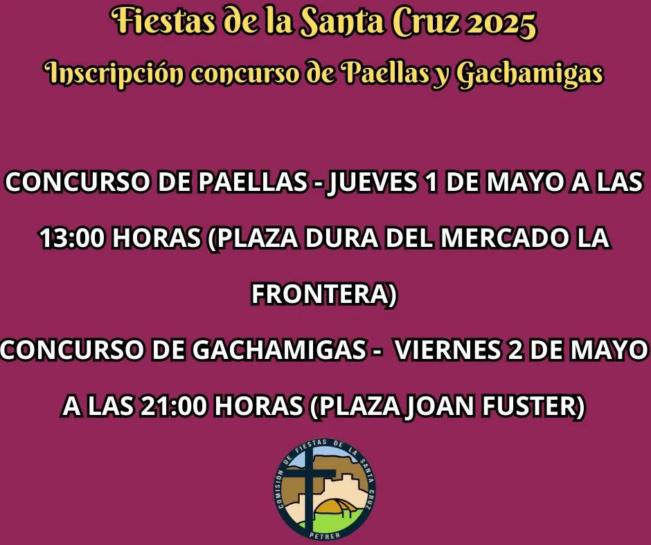 Concurso de paellas y gachamigas - Fiestas de la Santa Cruz Petrer 2025