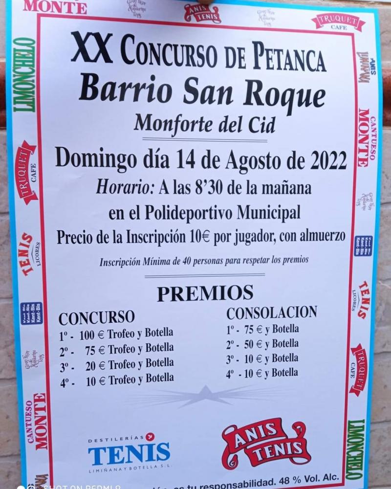 Concurso de Petanca Barrio San Roque Monforte del Cid 2022