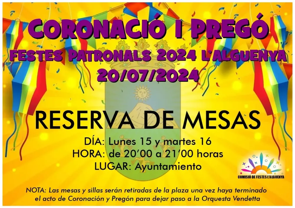Coronación y pregón de Reina y Damas de Honor ► Fiestas Patronales de la Algueña 2024