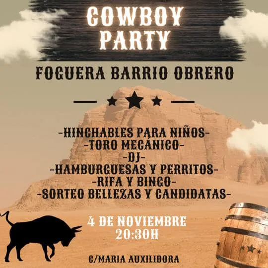 Cowboy Party Foguera Barrio Obrero