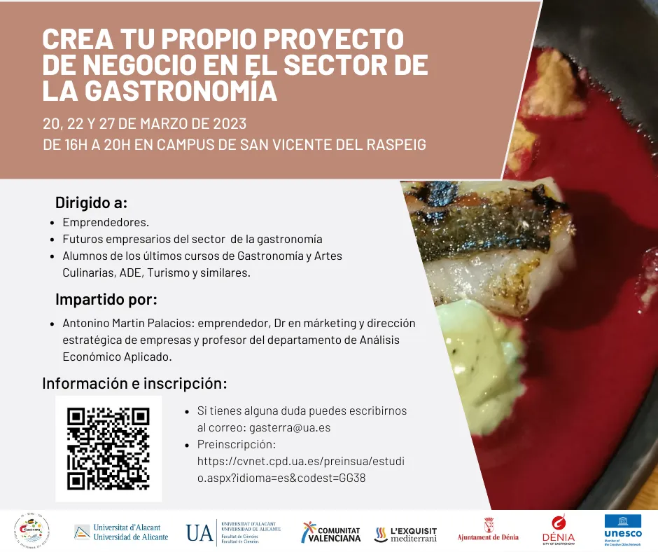 Crea tu propio proyecto de negocio en el sector de la gastronomía