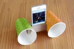 Crea tu propio soporte para movil con altavoces. Taller de manualidades en Aspe