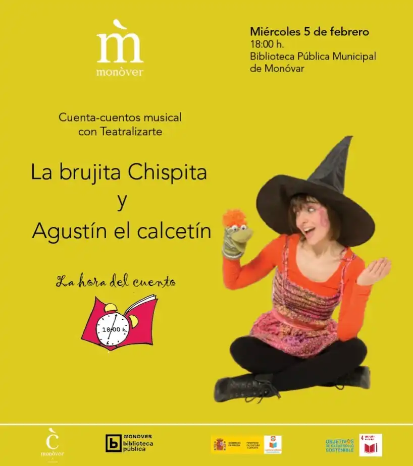 Cuenta cuentos musical "La brujita chispita y Agustín el calcetín"