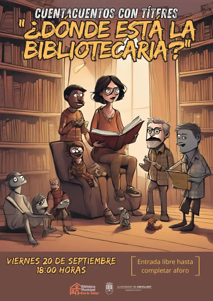 Cuentacuentos con titeres ¿Dónde está la bibliotecaria?