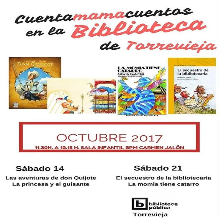 Cuentamamacuentos en la biblioteca de Torrevieja