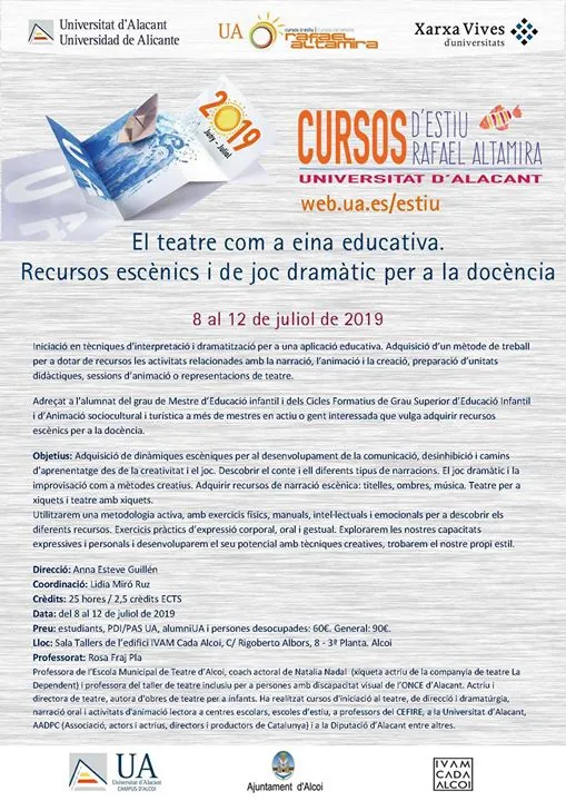 Curs d'estiu - "El teatre com a eina educativa"