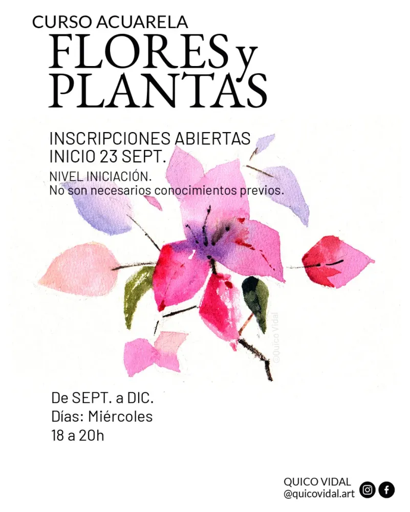 Curso de Iniciación a la Acuarela: Flores y Plantas con Quico Vidal