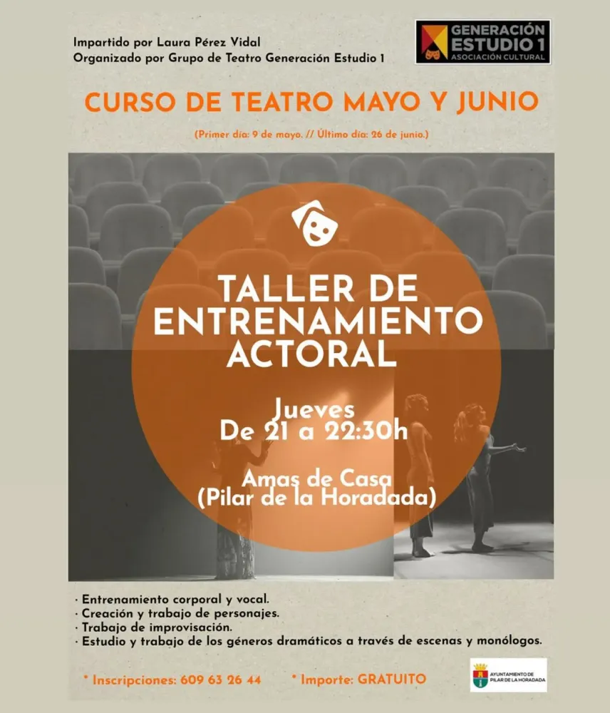 Curso de Teatro mayo y junio Impartido por Laura Pérez Vidal