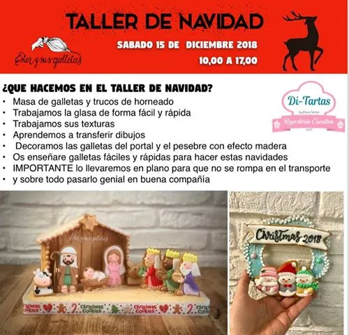 Curso galletas glasa de Navidad con Ester y sus galletas