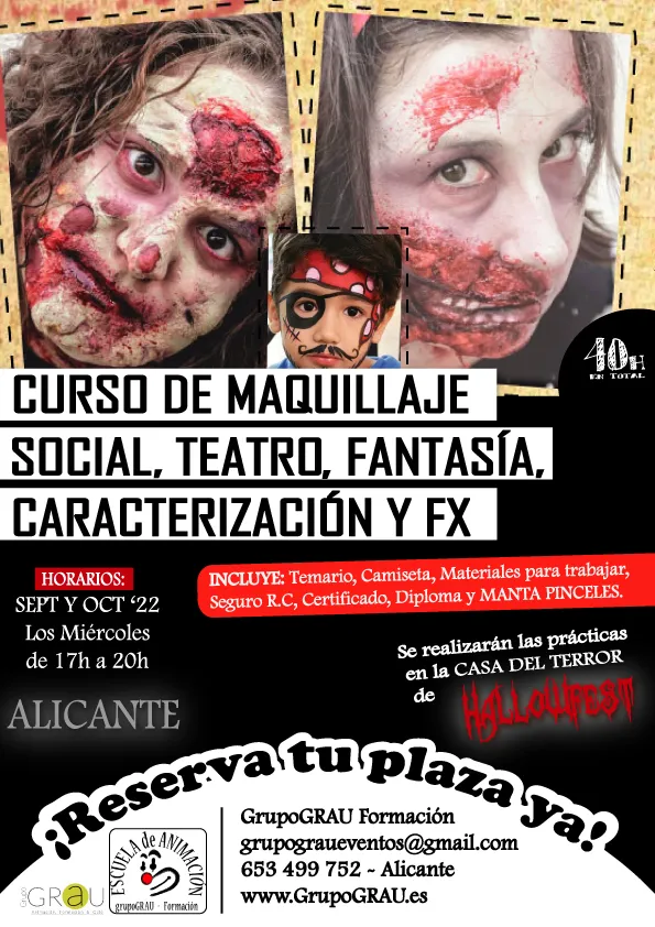 Curso maquillaje, caracterización y FX
