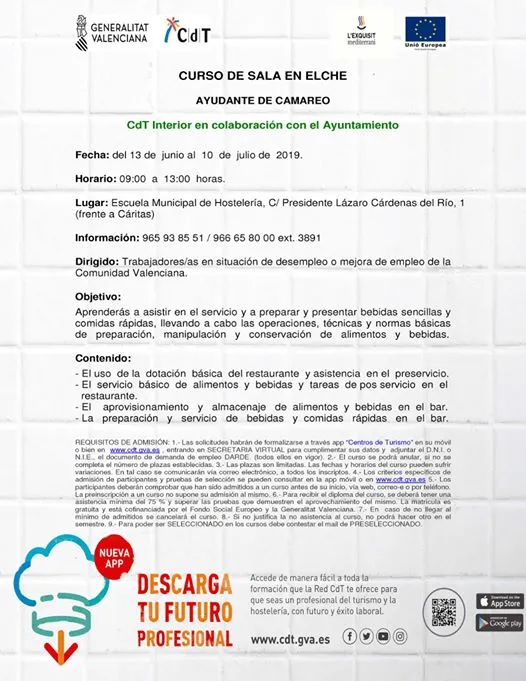 Curso: Ayudante de Camarero en Elche