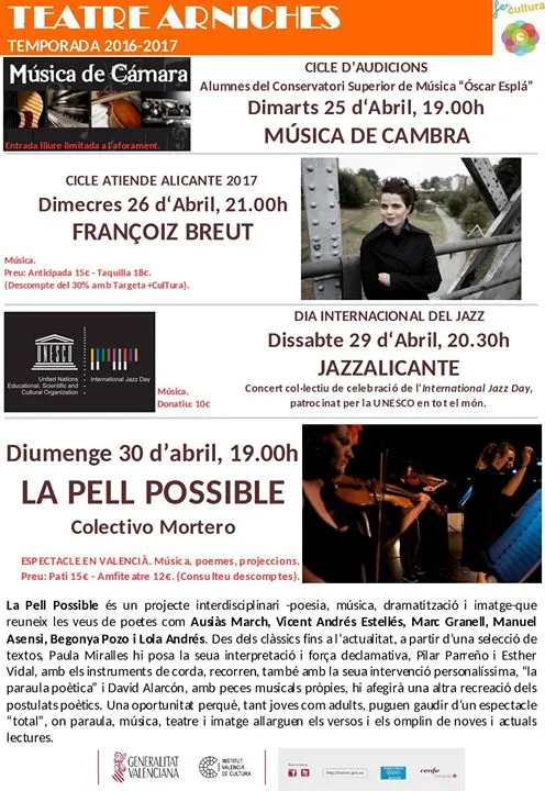 Del 25 al 30 de abril de 2017 - Teatre Arniches