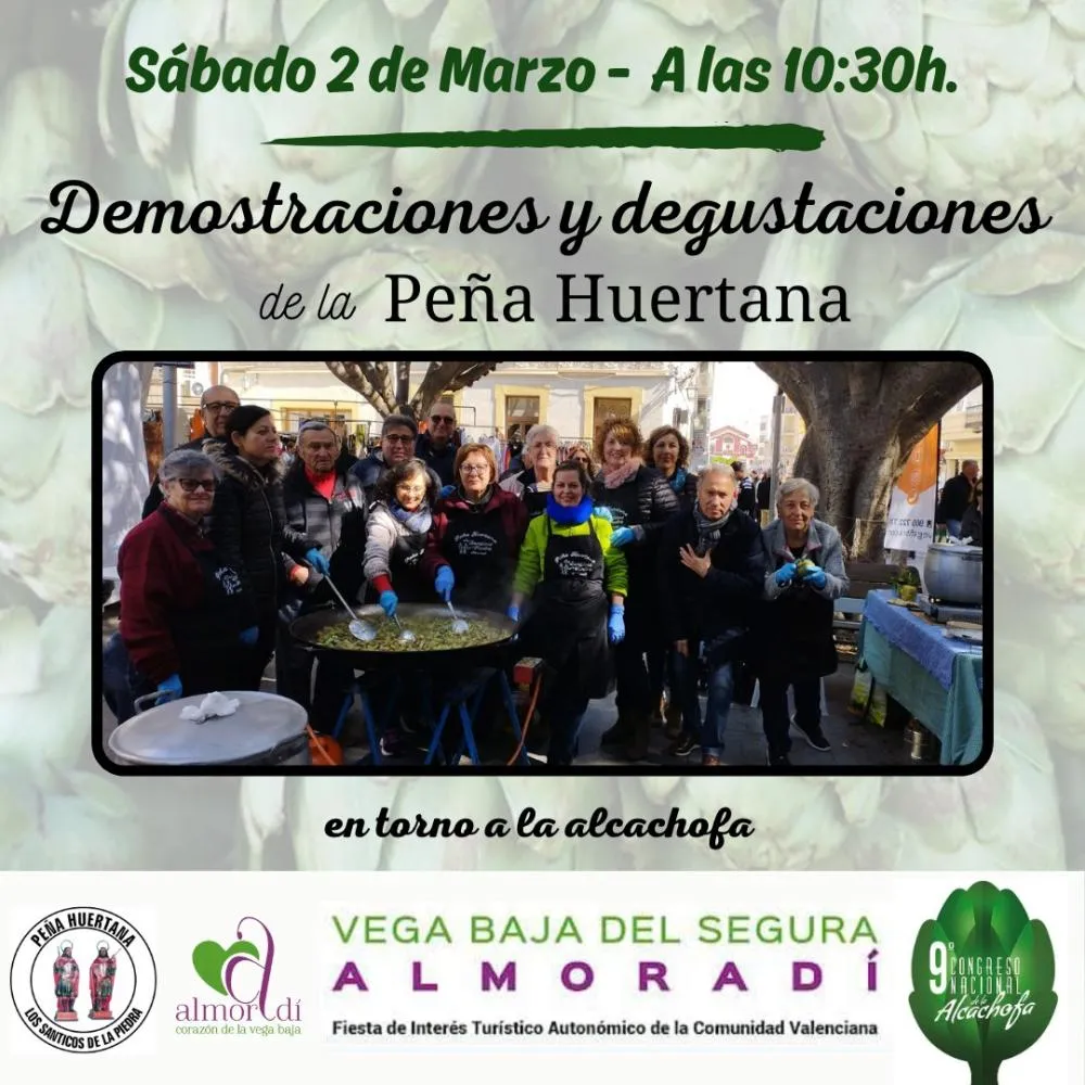 Demostraciones y degustaciones de la Peña Huertana en torno a la alcachofa